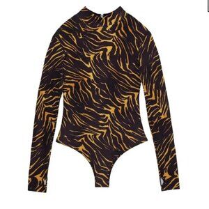 Mikoh Black and Gold Gato Bodysuit swimsuit. Womens. Medium